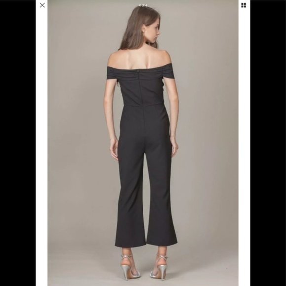 FOXIEDOX Off The Shoulder Black Jumpsuit Size M - Picture 2 of 7